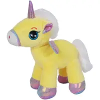 Sandy Knuffeldier Eenhoorn Eureka - zachte pluche stof - dieren knuffels - geel - 22 cm - Knuffeldier