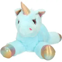 Sandy Knuffeldier Eenhoorn Mistica - zachte pluche stof - dieren knuffels - blauw - 30 cm - Knuffeldier
