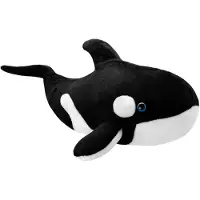 Merkloos Zwart/witte orka orkas knuffels 38 cm knuffeldieren - Knuffeldier