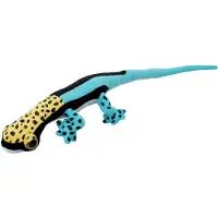 Nature Planet Knuffeldier Gekko Hagedis - pluche stof - premium knuffels - blauw/geel - 62 cm - Knuffeldier