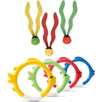 Intex Duikringen/ballen zwembad speelgoed - 7-delig - verschillende kleuren - kunststof - Duikspeelgoed