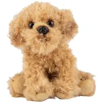 Suki Gifts pluche honden knuffel Labradoole - 13 cm - lichtbruin - Knuffel huisdieren