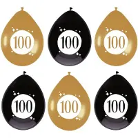 Haza Leeftijd verjaardag thema ballonnen 100 jaar 18x stuks 30 cm - Ballonnen