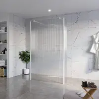 FortiFura Galeria Vrijstaande Inloopdouche - 120x200cm - helder geribbeld - antikalk - 8mm veiligheidsglas - 2 zijwanden 40cm - wandsteunen en hoekprofielen - wit mat SW927768 2x/SW797953/SW797948