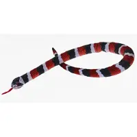 Merkloos Cornelissen Knuffeldier Konings slang - zachte pluche stof - premium knuffels - zwart/rood - 100 cm - Knuffeldier