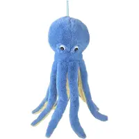 Imware Inware pluche inktvis/octopus knuffeldier - blauw - zwemmend - 36 cm - zeedieren knuffels - Knuffel zeedieren
