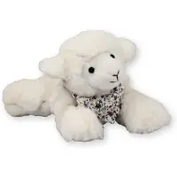 Inware pluche lammetje/schaap knuffeldier - wit - liggend - 22 cm - Knuffel boederijdieren