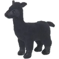 Merkloos Pluche knuffel dieren Alpaca - 20 cm - zwart - Speelgoed knuffels - Knuffeldier