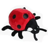 Merkloos Cornelissen Pluche lieveheersbeestje knuffel - rood/zwart - 15 cm - Insecten dieren knuffels - Knuffeldier