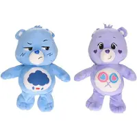 Merkloos Set van 2 Troetelbeertjes blauw en paars 28 cm - Knuffelpop