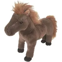 Imware Inware pluche paard knuffeldier - bruin - staand - 28 cm - paarden knuffels - Knuffel boederijdieren