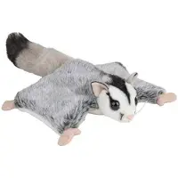 Nature Planet pluche grijze vliegende eekhoorn knuffel - 34 cm - Knuffel bosdieren