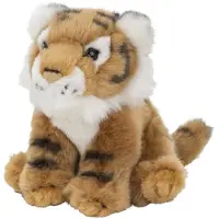 Nature Planet pluche tijger knuffeldier - 15 cm - bruin - Knuffeldier