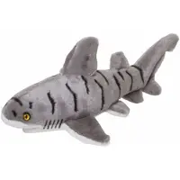 Nature Planet Pluche knuffel tijgerhaai 30 cm - Knuffel zeedieren