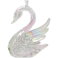 Décoris Kersthanger Zwaan iriserend 10cm