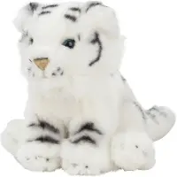 Nature Planet Pluche kleine witte tijger knuffel van 15 cm - Knuffeldier