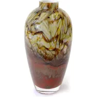 Loranto Design vaas / bloemenvaas luxe fire rood mondgeblazen handgeschilderd