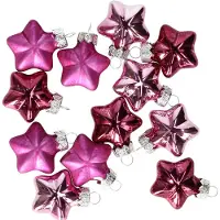 Othmar decorations Kersthanger sterren - 12x st - glas - zilver- 4 cm - kerstornamenten - Kersthangers