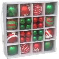 Gerimport kerstballen Kerstballen pakket - 42x - zilver/blauw - Kerstbal