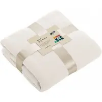 James & nicholson Fleece bankdeken/plaid - 6x - offwhite - 130 x 170 cm - 240 grams - pluisvrij - wasbaar