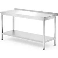 Hendi Muur werktafel met schap – roestvast staal – verstelbare voeten – 1600x700x850 mm