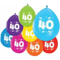 We Fiesta 16 Ballonnen 12″ 2 Zijdig bedrukt 40 jaar - Versiering Slinger Feestdecoratie Decoratie Verjaardag Jubileum Ballon Feest