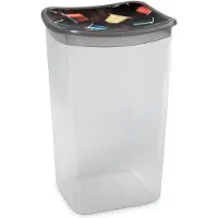 Hega hogar Koffiecups plastic bewaarbakje transparant/grijs - 1,9 liter - 13 x 11 x 19 cm - Bewaarbakjes/voorraadbakjes