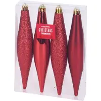 Christmas Decoration 8x Kerstboomversiering rode pegels kersthangers kunststof 15 cm - Kerstversiering/kerstdecoratie ornamenten/kerstornamenten
