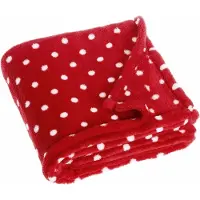Playshoes Fleece deken met rode stippen design - 75 x 100 cm - polyester