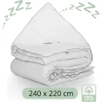 Droomtextiel All Season Dekbed - 100% Katoen - Hotelkwaliteit - Lits-Jumeaux 240x220 cm - Comfort & Ademend - Antiallergisch - Hoogwaardige Kwaliteit - Heerlijk Zacht