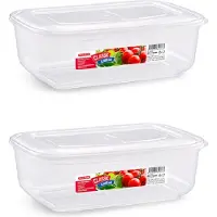 PlasticForte Vershoudbakje - 8x - vriezer en magnetron - 2,5L - kunststof - mealprep