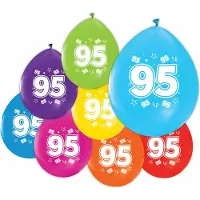 We Fiesta 16 Ballonnen 12″ 2 Zijdig bedrukt 95 jaar - Versiering Slinger Feestdecoratie Decoratie Verjaardag Jubileum Ballon Feest