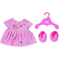 Baby Born Poppenkleding - Jurk m. Schoenen - Roze - - OneSize - Poppenkleding