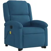 vidaXL Sta-op-massagestoel verstelbaar fluweel blauw