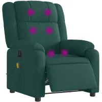 vidaXL Massagestoel elektrisch verstelbaar stof donkergroen