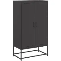 vidaXL Hoge kast 68,5x38,5x123,5 cm staal zwart