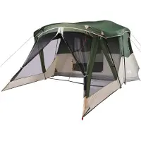 vidaXL Tent met luifel 4-persoons waterdicht groen