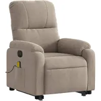 vidaXL Sta-op-massagestoel elektrisch verstelbaar microvezelstof taupe