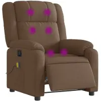 vidaXL Massagestoel elektrisch verstelbaar stof bruin