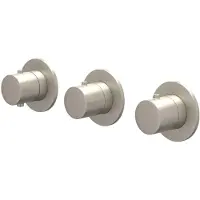 Ivy Aia Afbouwdeel Bond Inbouwthermostaat 2 Stopkranen Symmetry Met Ronde Rozetten Geborsteld Nickel PVD