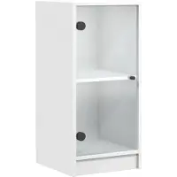 vidaXL Bijzetkast met glazen deuren 35x37x75,5 cm wit
