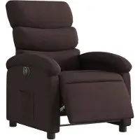 vidaXL Fauteuil verstelbaar elektrisch stof donkerbruin