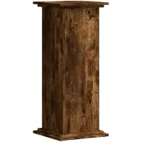vidaXL Plantenstandaard 33x33x80 cm bewerkt hout gerookt eikenkleurig