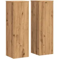 vidaXL Plantenstandaards 2 st 25x25x80 cm hout artisanaal eikenkleurig