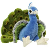 Nature Planet Pluche pauwen knuffel - 18 cm - Dieren knuffels - Vogel knuffels