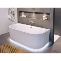 Riho Desire B2W Halfvrijstaand Bad 180x84cm - Acryl - Wit - LED Verlichting - Baden, Halfvrijstaande Baden - 8714148580165
