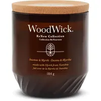 Woodwick ReNew Medium Geurkaars - Incense & Myrrh - 55 branduren