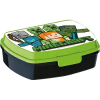 Minecraft Stor Broodtrommel / broodddoos Junior 16 X 12 X 5 Cm Groen/zwart