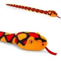 Keel Toys Pluche knuffel dier slang rood 100 cm - Knuffeldier
