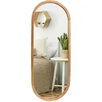MISOU Passpiegel hangend - Ovaal - Wandspiegel - Hout - 35x90 cm - Spiegel hangend - Wanddecoratie